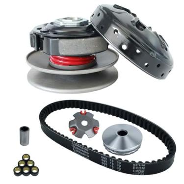 Imagem de Hauertzx Conjunto de polia de embreagem traseira de corrida de alto desempenho com campainha de embreagem + kit variador para GY6 49cc 50cc 139QMB 139QMA Scooter Moped ATV Go-Kart Motores