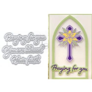 Imagem de DzIxY Palavras orando por você moldes de corte de metal para fazer cartões, kit de gravação de papel, recortes, scrapbook, máquina, estêncil, bolsos de armazenamento, suprimentos