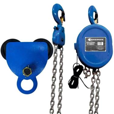 Imagem de Carro Trole Manual 3 TON com Talha Elétrica 3 TON Elevação 5 Metros BREMEN