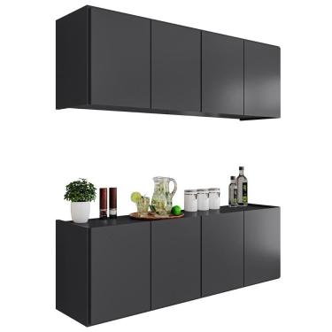 Imagem de Armário De Cozinha E Balcão Suspenso 118cm Monna Grafite Z34 - Mpozenato