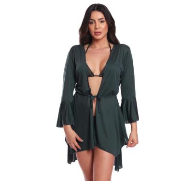 Imagem de Saída Praia Piscina Cinto Ponta Chemize Amarrar FMF Verde-Feminino