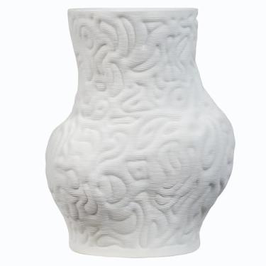 Imagem de SIOALCY Vaso de cerâmica moderno para decoração de casa, vaso de flores grande minimalista para casa de fazenda, boho, mesa rústica central, sala de estar, decoração de mesa de escritório, 20 cm