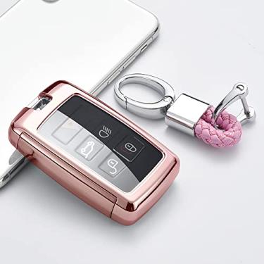 Imagem de ontto Capa para chaveiro Land Rover elegante porta-chaves TPU durável protetor de chave apto para Range Rover Evoque Velar Discovery 5 rosa