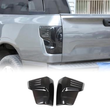 Imagem de Fgtagtal Capa de lanterna traseira de carro compatível com Nissan Titan 2016-2023 luz traseira defumada capa guarnição traseira lâmpada decorativa guarnição, 4 peças, cinza transparente