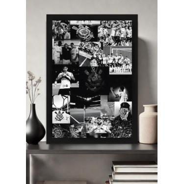 Imagem de Quadro Corinthians Raça com Vidro e Moldura Preta - Spark Loja