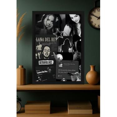 Imagem de Quadro Lana Del Rey Retrô com Vidro e Moldura Preta - Spark Loja