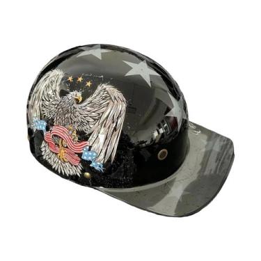 Imagem de Capacete Retro Para Motocicleta Masculino Certificado DOT, Capacete De