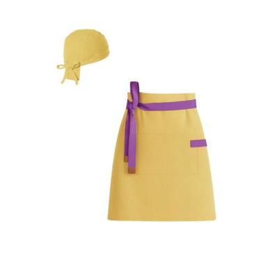 Imagem de Avental Cintura Bandana Faixa Amarelo Roxo Sorveteria Açai - CASACHA
