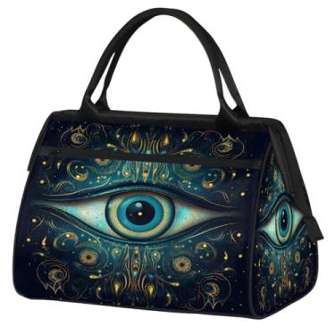 Imagem de Bolsa pequena para o fim de semana para mulheres, homens, com pintura de girassol, dobrável, bolsa esportiva leve para academia, Cor: 61 cm, 15.2*8.3*11.6 inch, Moderno
