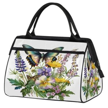 Imagem de Bolsa pequena para o fim de semana para mulheres e homens, com autismo, colorida, dobrável, para viagem, bolsa esportiva leve para academia, Cor: 81 cm, 15.2*8.3*11.6 inch, Moderno