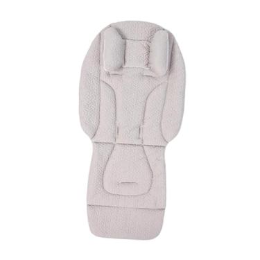 Imagem de simhoa Almofada para Carrinho de Bebê, Forro Confortável com Acolchoamento Grosso, Fácil de Instalar, Almofada para Berço e Cadeirinha de Descanso, Cinza E Branco