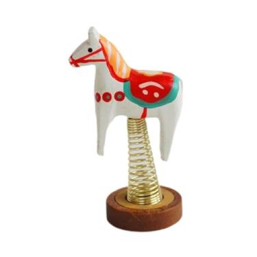 Imagem de Generic Decoração para painel de carro: cavalo de balanço, acessório decorativo para interior de carro, estátua de animal para restaurante e festival, Branco