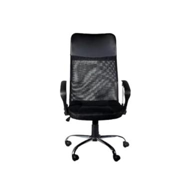 Imagem de Cadeira Presidente Executiva Giratória De Escritório Estofado Couro Mesh Ergonômica(OX 100)