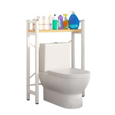 Imagem de SPXMQSS Unidade de armazenamento sobre vaso sanitário, armazenamento de máquina de lavar, prateleira de armazenamento independente com compartimentos abertos, armário de vaso sanitário, para varanda