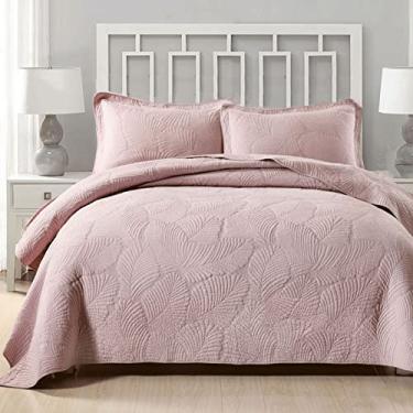 Imagem de SPXMQSS Edredons Queen Size, Colchas acolchoadas macias e leves de algodão puro todas as estações 3 peças colchas king size antiderrapante sem encolhimento (1 colcha, 2 capas pollow 50 * 70 cm) K, 250