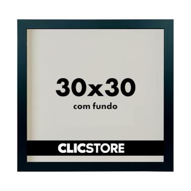 Imagem de Moldura 30x30Cm Com Fundo Para Quadros Diplomas Certificados Fotos Decoração (Preto)