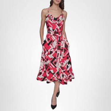 Imagem de KARL LAGERFELD Vestido feminino casual de verão brilhante, Teaberry, 46