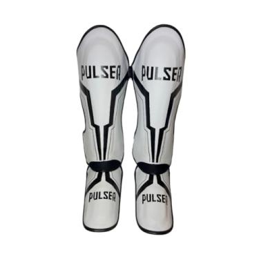 Imagem de Caneleira Protetor para Muay Thai Pulser/Thunder, PU Alta Resistência, 30mm (Branca, G)