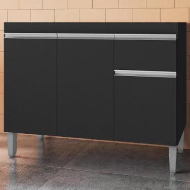 Imagem de Balcao Para Pia Sem Tampo 95 Cm Tatiane Preto Reajl Moveis Preto - REA