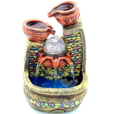 Imagem de Fonte De água Cascata 3 Quedas Decoração Em Resina - 220v