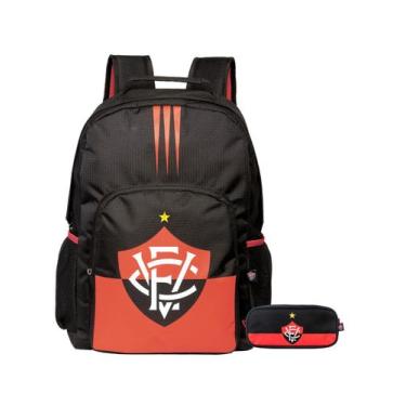 Imagem de Kit Escolar Time Vitória Mochila Costas + Estojo Duplo - Xeryus