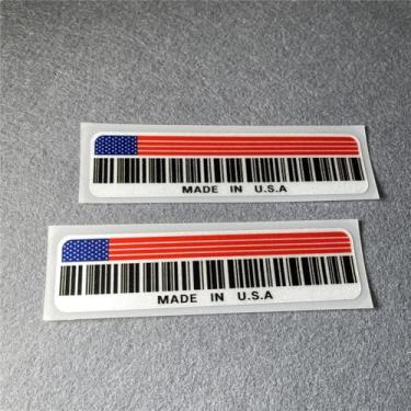 Imagem de Adesivo feito nos EUA estilo carro vinil bandeira nação código de barras decalque gráfico automático 2 peças