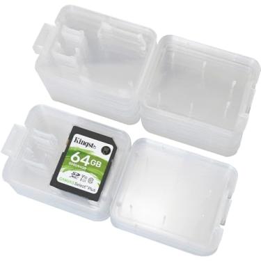 Imagem de MEETOOT Caixa de plástico para armazenamento de cartões SD/TF com 20 peças, acessórios portáteis para armazenamento de fotografia, 52 x 42 x 8 mm, capa para cartão de memória de computador