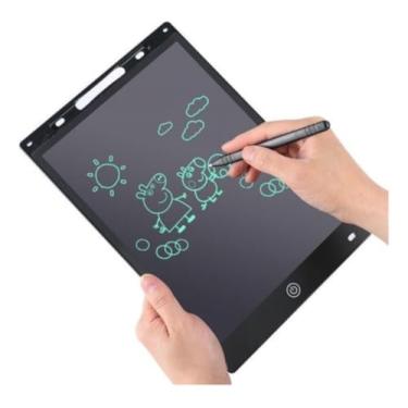 Imagem de Lousa Mágica LCD Tablet de Escrita e Desenho com Cores e Tamanhos Especiais – Educativos e Divertidos (Preto, 12 polegadas)