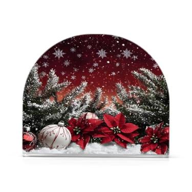 Imagem de Wassud Porta-guardanapos acrílico bola de Natal, dispensador de guardanapo de papel moderno para mesa, cozinha, sala de jantar, bancada 1 peça (comporta 50-60 guardanapos)