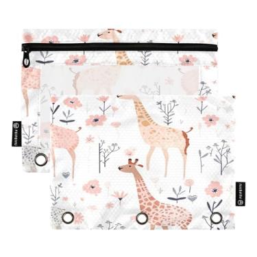 Imagem de Wassud Girafa Pacote com 2 Pastas de Fichário Pastas de Bolso com 3 Furos, Pasta Organizadora de Fichários para Casa, Escritório