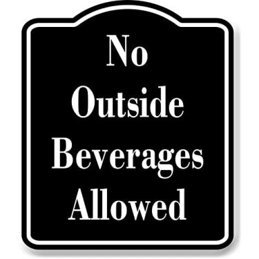 Imagem de Sem bebidas externas permitidas placa composta de alumínio preto, 21,6 cm x 25,4 cm