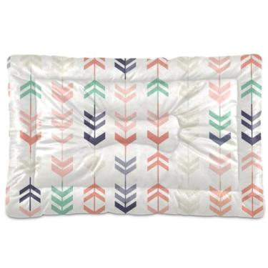 Imagem de Wassud Cama de cachorro pequena lavável com estampa de flecha colorida, tapetes para cães pequenos, almofada portátil macia para animais de estimação, cama antiderrapante para cães e gatos, almofada