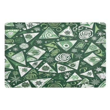 Imagem de STAYTOP Capachos de flores verdes giratórias para ambientes externos 81 x 50 cm, tapete de boas-vindas interno, tapetes de banho fofos, capacho frontal antiderrapante para entrada, pátio, áreas de