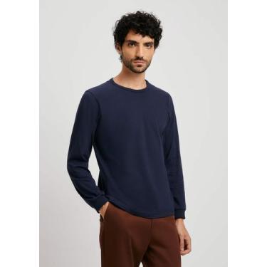 Imagem de Camiseta Básica Masculina Manga Longa Slim - Hering, XXG, Azul