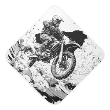 Imagem de STAYTOP Toalhas de bebê com capuz de musselina motociclista, toalha de banho super macia, toalhas de banho absorventes para banho recém-nascido unissex 89 x 89 cm