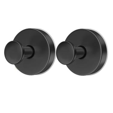 Imagem de Schine Pacote com 2 ganchos de ventosa dourados, guirlanda de Natal resistente para porta da frente, gancho de toalha de banho sem broca para vidro, espelho e janela, 2 peças - preto