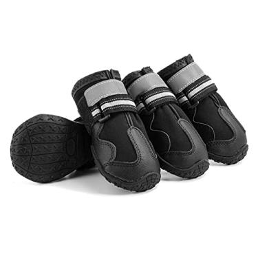 Imagem de Botas para cachorro Sapatos com faixas refletivas sola antiaderente uso cães médios