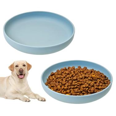 Imagem de BNOSDM Tigela de silicone antiderrapante para comida de gato, 2 peças, tigelas planas para cães com ventosa rasa para filhotes de cachorro e prato de água para animais de estimação pequenos e médios