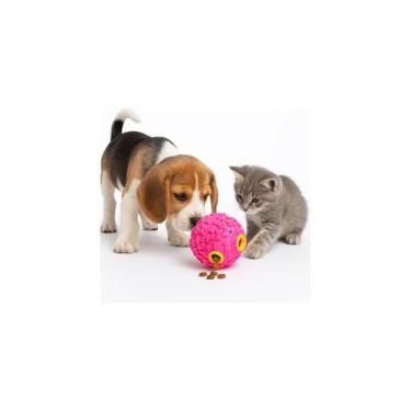 Imagem de Bola Petisco Interativa para Pet, Vinil, 10cm, com Som, Texturizada, para Cães Pequeno e Médio Porte