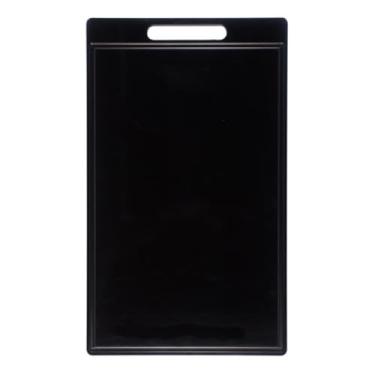 Imagem de Tabua De Corte Canaleta Pegador 50x30 6MM Polietileno Carnes Legumes Verduras(PRETA)