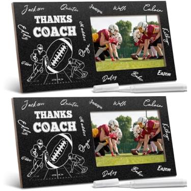 Imagem de Blosssound Porta-retrato esportivo com caneta, agradecimento, treinador de futebol, 10 x 15 cm, presente de madeira, para apreciação de treinadores (2)