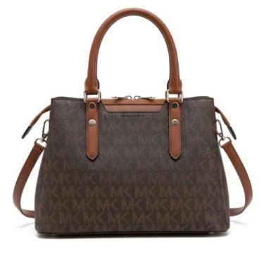 Imagem de Bolsa Feminina Couro Sintético Social Bolsa de Ombro Mão Transversal Multicamadas Tamanho Grande (Modelo 3)