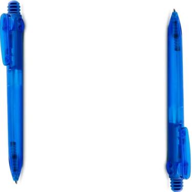 Imagem de Genérico Caneta Esferográfica Retrátil, Plástico Translúcido, Grip Emborrachado, Ponta Touch Screen, Escrita Azul, 14,5cm, Estilo Moderno, para Escritório (Kit 2 Azul)