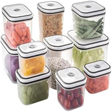 Imagem de Potes recipientes plastico hermeticos cozinha armazenamento alimentos frescos e praticos, embalados