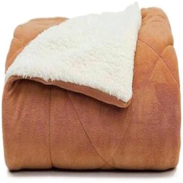 Imagem de Cobertor solteiro macio aconchegante dupla face pele de carneiro, felpudo