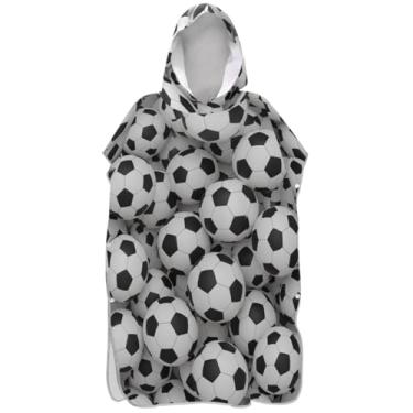 Imagem de Joisal Roupão trocador de bolas de futebol para adultos, poncho de surfe, plus size, para adultos, toalha de natação com capuz