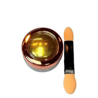 Imagem de Pó Cromado Chrome Mirror Kaisa Dourado Holográfico