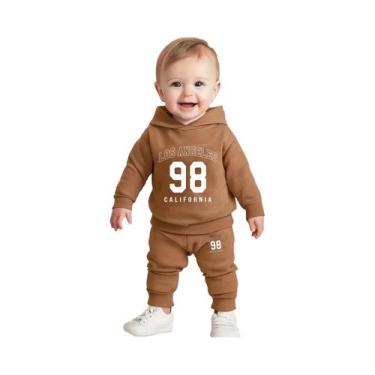 Imagem de Conjunto De Moletom Com Capuz De Manga Longa E Calças Esportivas Para 