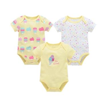 Imagem de Macacões De Unicórnio Rosa Para Bebês Meninas, Conjunto De 3 a 6 Peças