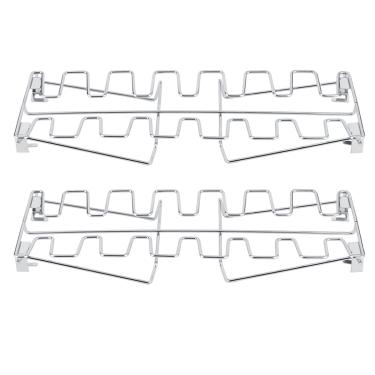 Imagem de Acouto Grelha para Perna de Frango 2 Peças Em Aço Inoxidável para Grelha de Perna de Frango Rack Dobrável para Forno de Churrasco Suporte para Torrador de Aço Inoxidável para Fumante, Forno,